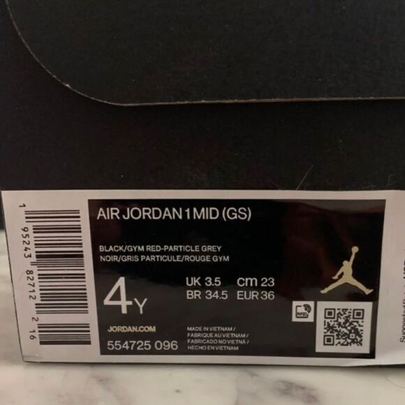 Nike Air Jordan 1 mid GS black grey - Picture 2 of 3